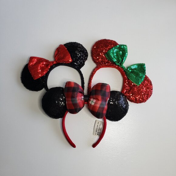 Disney Accessories - Minnie Headbands 3 Holiday Colors "Merry and Bright"